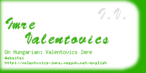 imre valentovics business card